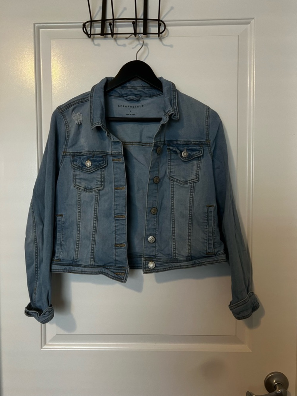 Aeropostale Light Wash Denim Jacket in Pale Blue